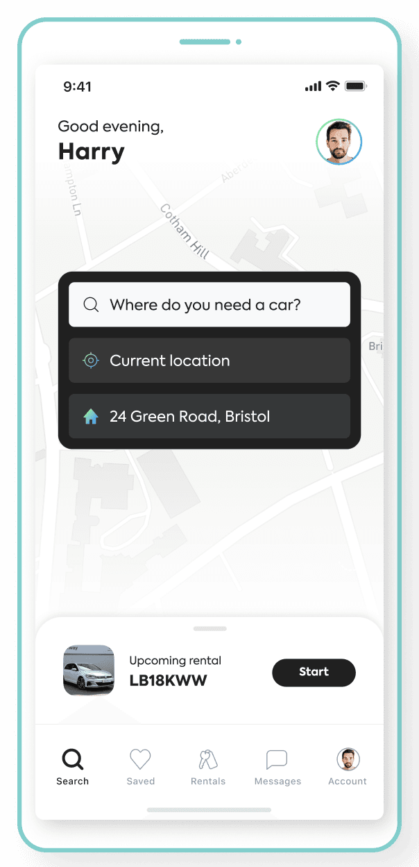 Karshare app home