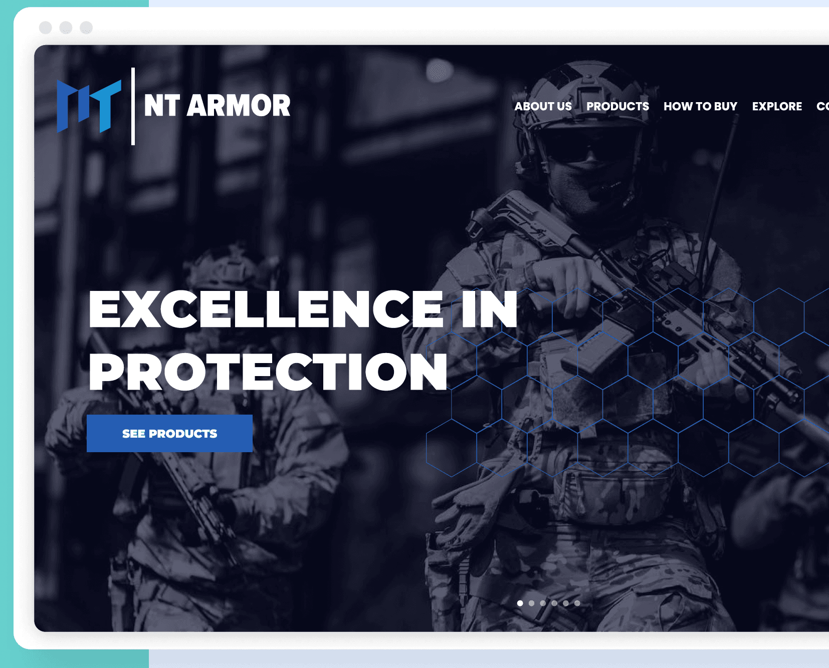 NT Armor homepage hero