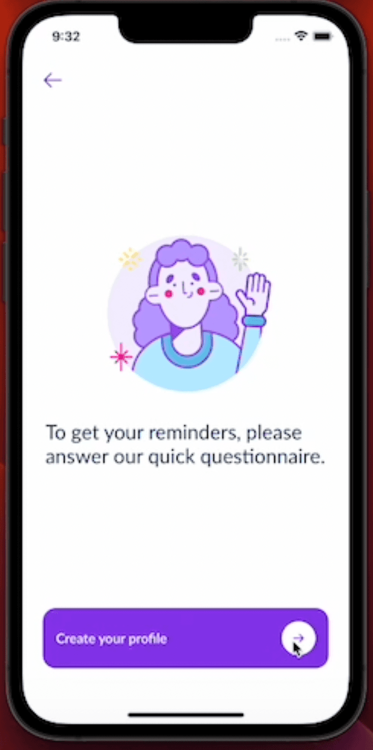 Triwi onboarding questionnaire intro screen